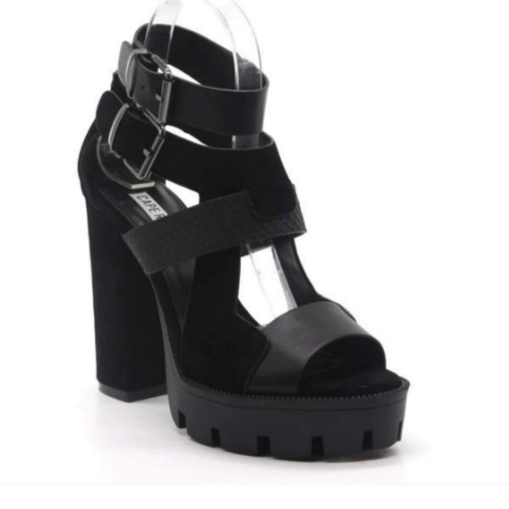 Black Open Toe Heels